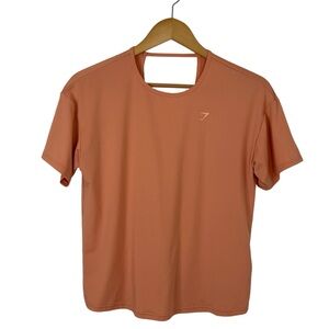 Gymshark Short Sleeve Tee V-neck with open back Orange Size  XS